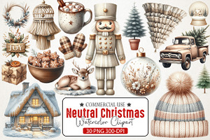 Neutral Christmas Clipart, an Illustration by RobertsArt