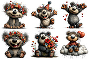 Whimsical Teddy Bear Clipart, an Illustration by Pixels.Craft (Thumbnail 4 of 5)