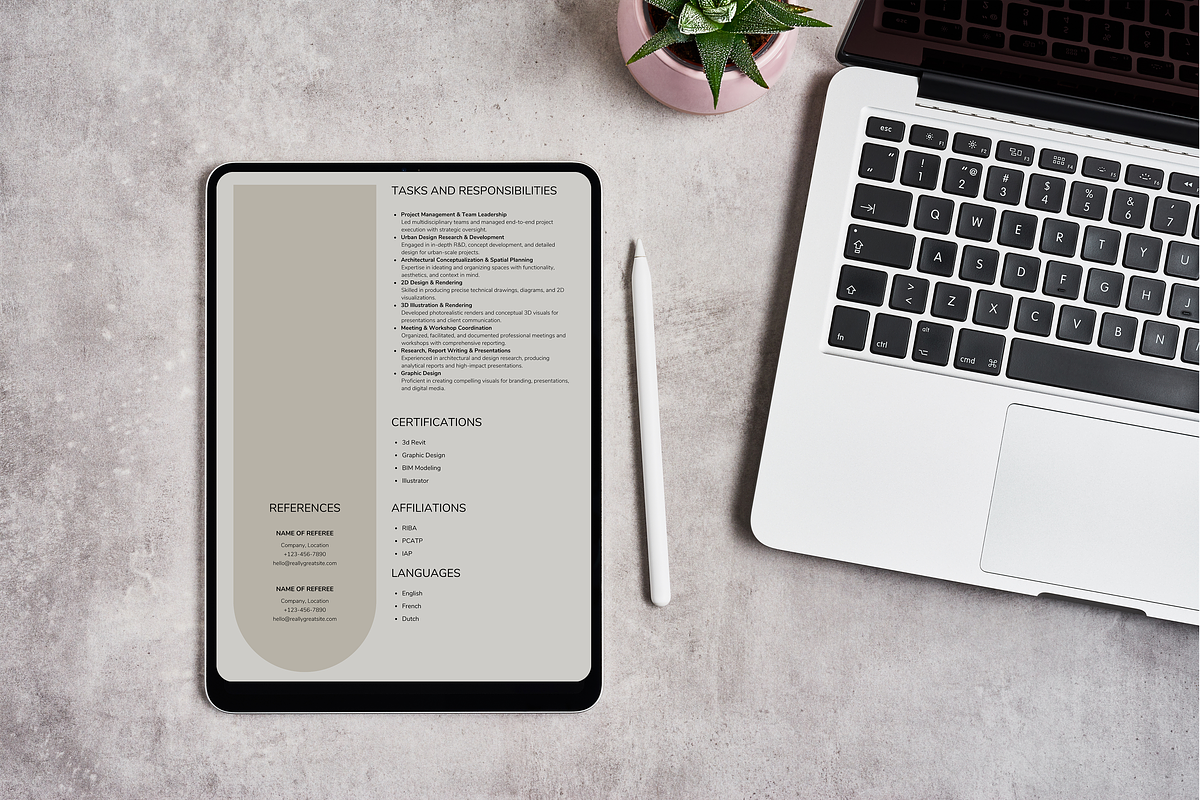 Architect Interior Designer CV Canva preview 7