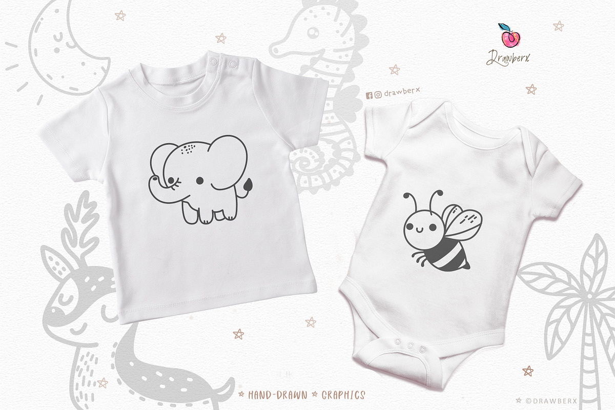 Cute Animal Svg Bundle, doodle 129, an Illustration by Drawberx (Photo 3 of 10)