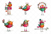 Whimsical Winter Bird Clipart, an Illustration by SinaCreation (Thumbnail 3 of 7)