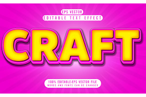 Craft Vector 3d Editable Text Effect