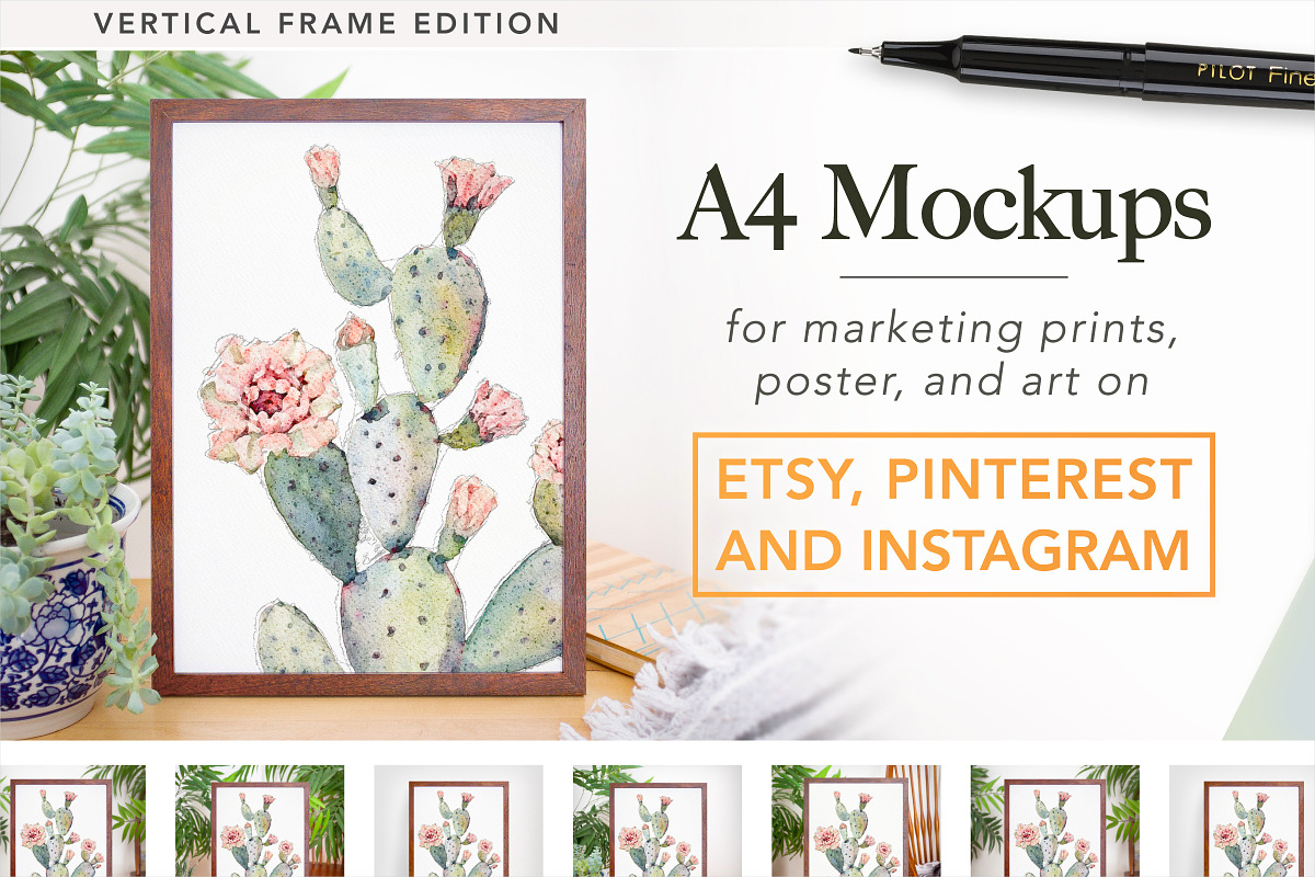 Etsy Friendly A4 Mockups, a Print Template by Drifter Studio PrintShop (Photo 1 of 5)