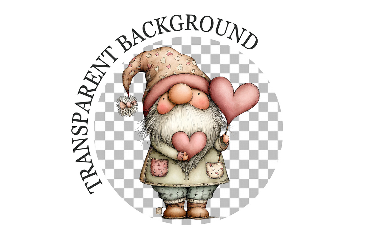 Quirky Valentine Day Gnome Clipart, a Seasonal Illustration by Rose Art (Photo 5 of 7)