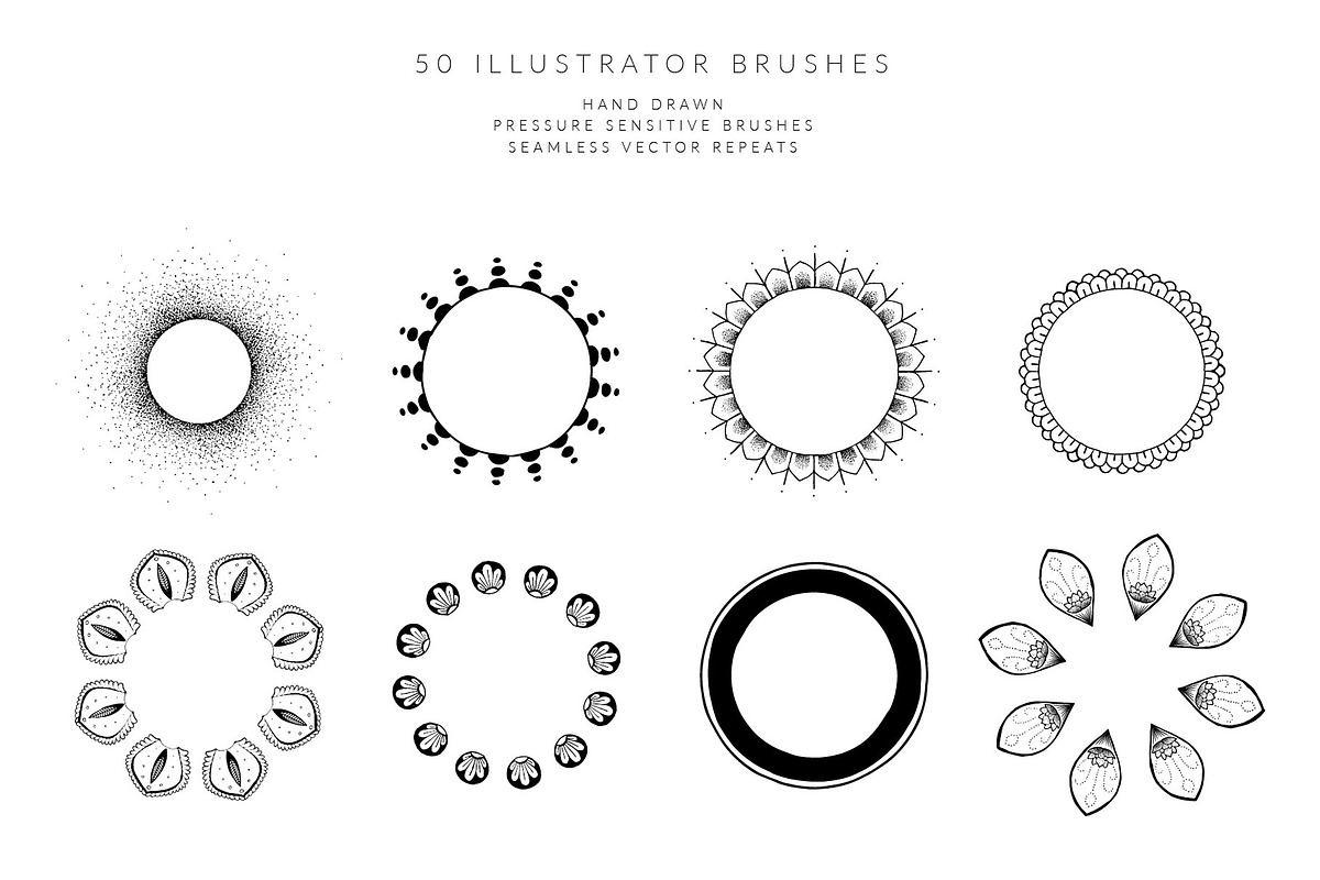 Mandala Illustrator Brushes preview 2