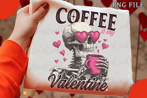 Coffee is My Valentine Skeleton Png, an Illustration by OK Design