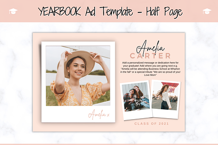 Half Page - Yearbook Ad Template, a Magazine Template by Templatables