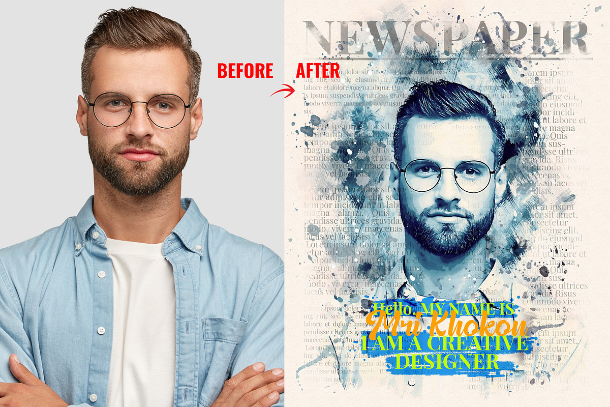 News Paper Mixed Media Art Effect, an Action Add-On by MRI STUDIO (Photo 17 of 43)