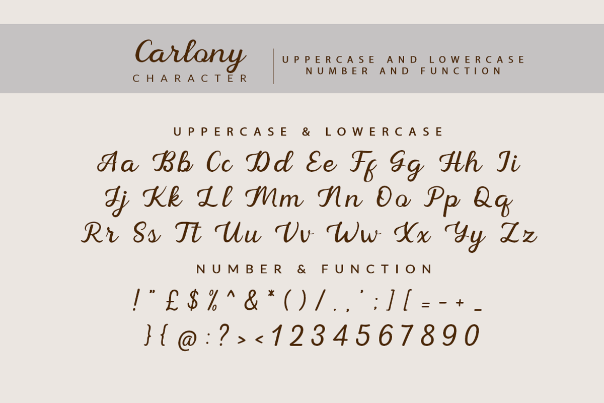 Carlony, a Script Font by kerismaker (Photo 4 of 10)