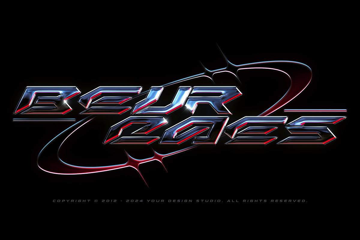 Y2K Chrome Text Effects Vol.2, a Layer Style Add-On by