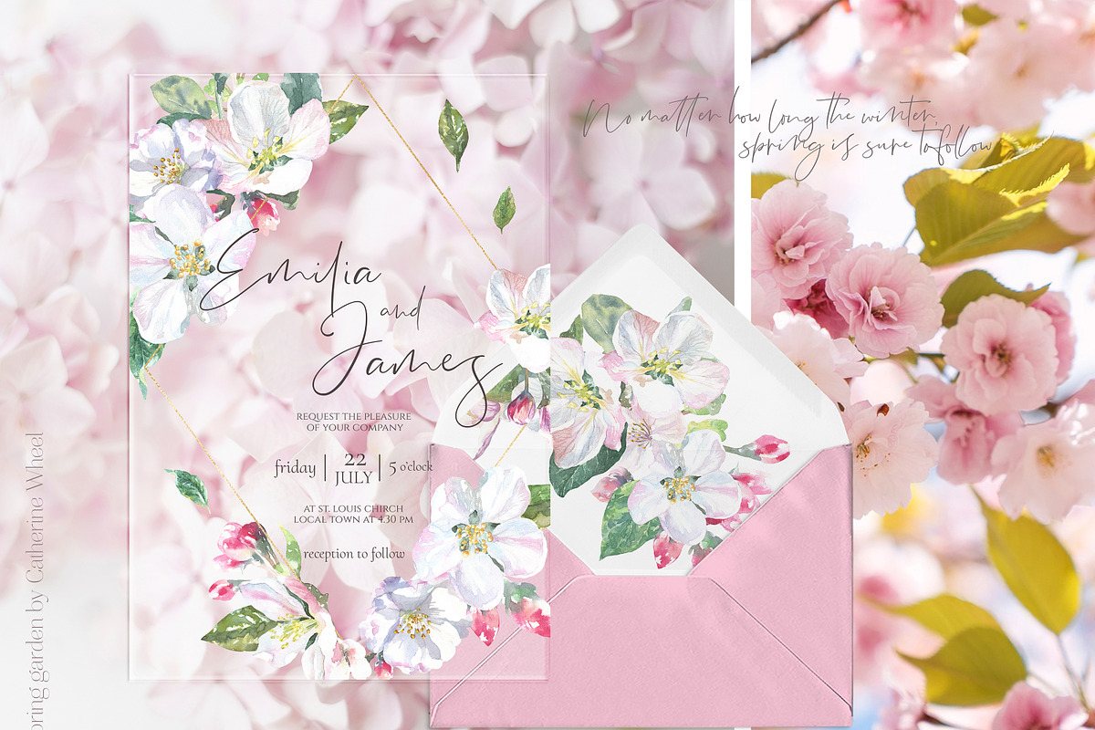 Spring Garden Floral Watercolor, a Texture Illustration by Catherine Wheel (Photo 2 of 22)
