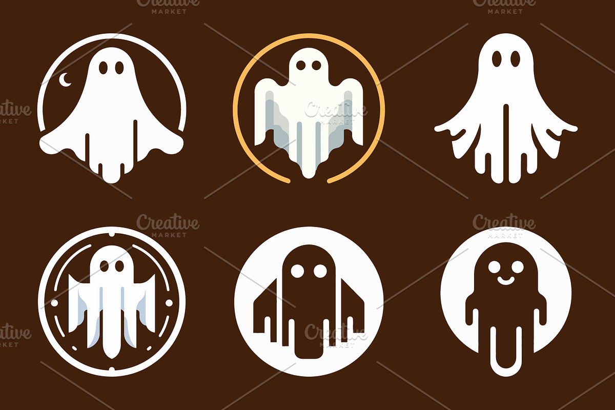 Whimsical Ghost Icons, a Branding & Logo Template by Vectorium Studio