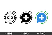 Medical Support Icon Vector Set, an Object Graphic by Artonix (Thumbnail 1 of 3)