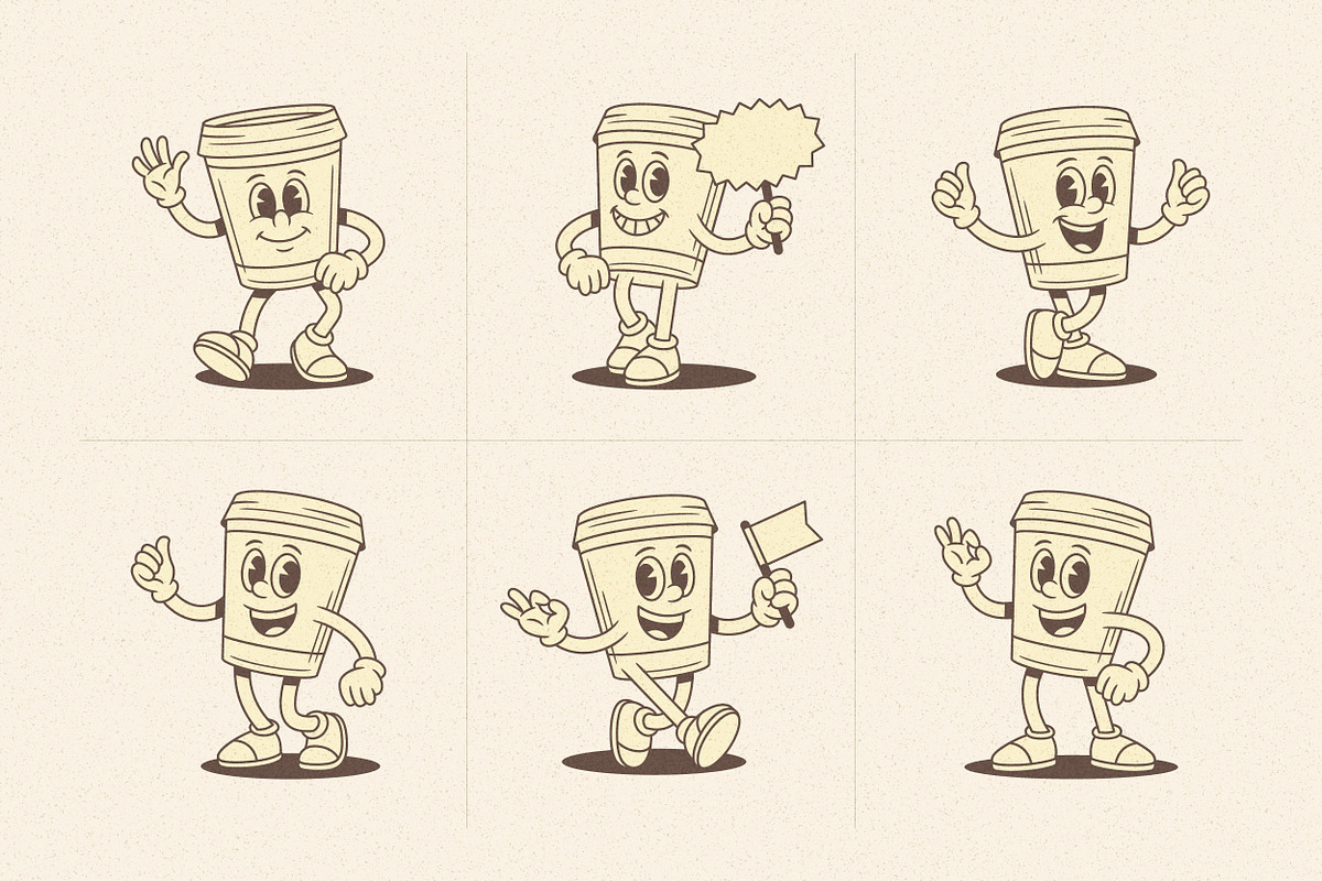 Coffee Cup Cartoon Mascot Character, a Food Illustration by Vasya Kobelev (Photo 5 of 8)