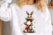 Whimsical Bunny Easter Clipart, an Animal Illustration by designcity5 (Thumbnail 3 of 5)