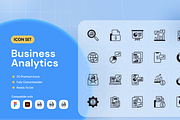 Business Analytics Icon Set, an Outline Icon by Nathaya Studio (Thumbnail 1 of 2)