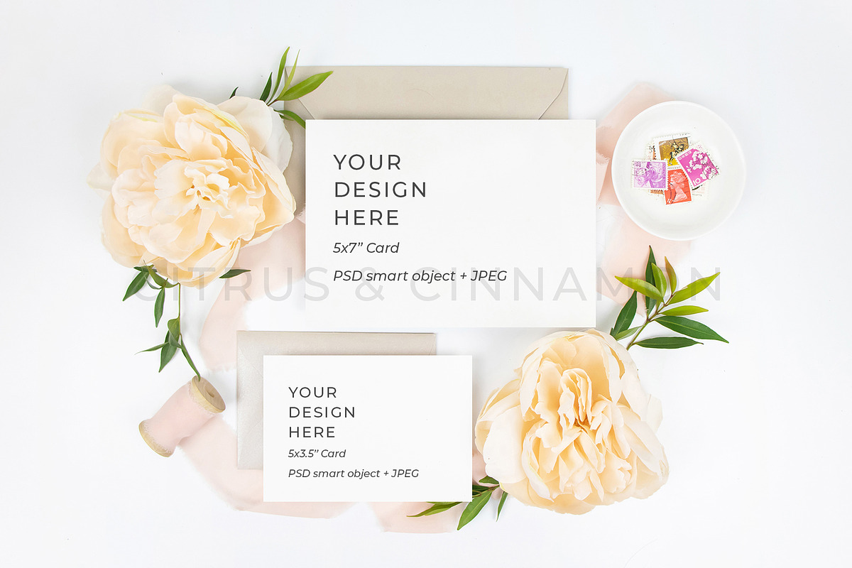 Wedding Invitation RSVP Mockup 1452, a Print Template by Citrus and Cinnamon