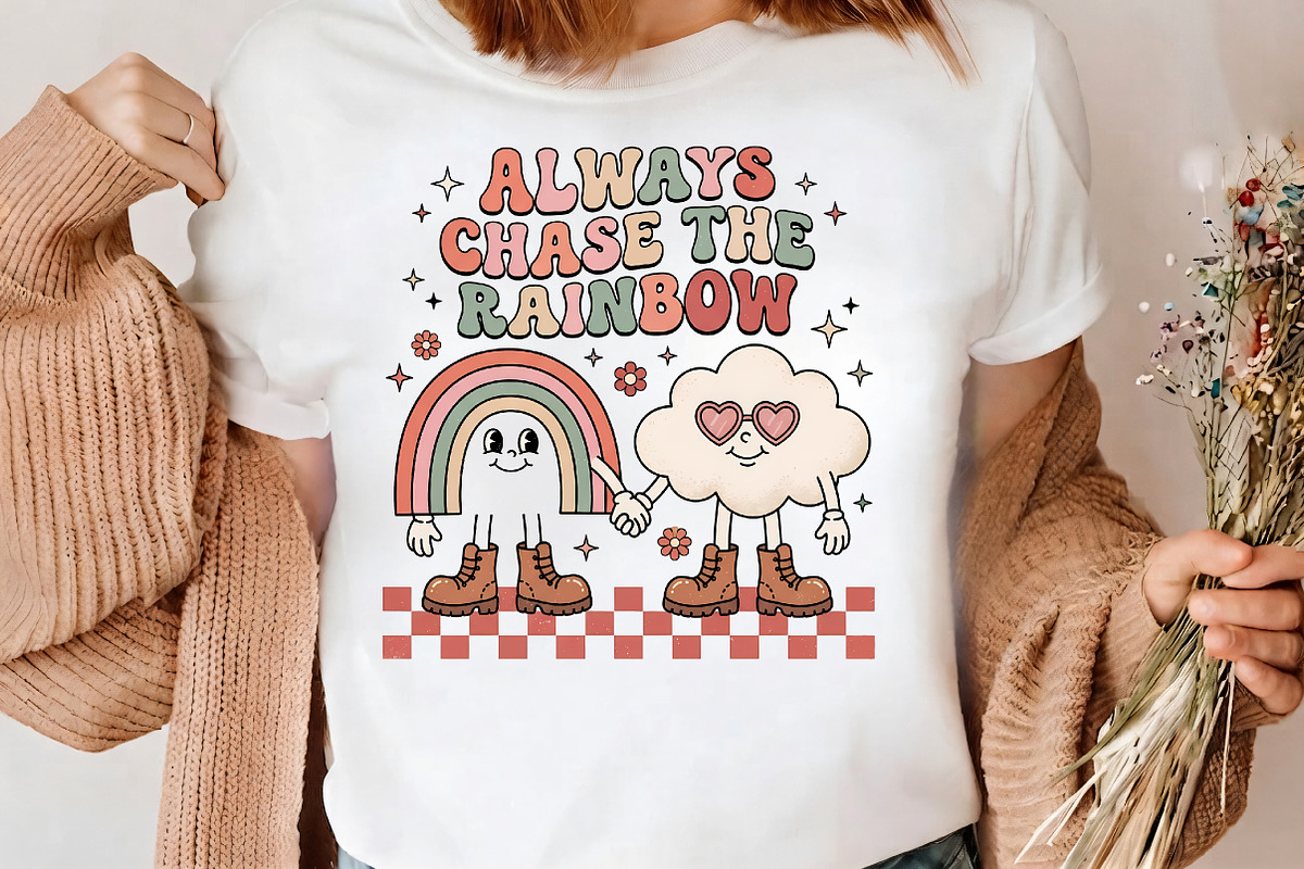 Always Chase The Rainbow Groovy PNG, a Seasonal Illustration by CrexoraLab (Photo 3 of 4)