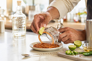 Mixing spicy hot margarita cocktail, a Photo by Dvoevnore photos