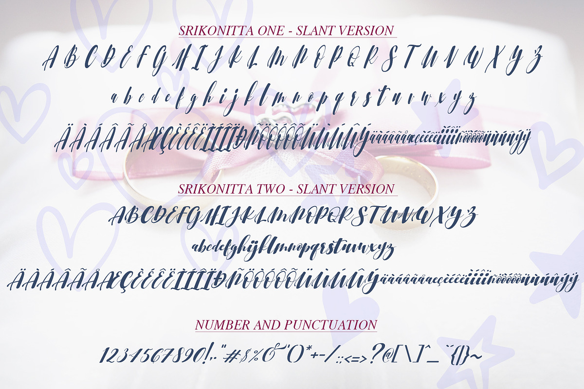 Srikonitta Script + Free Vectors, a Script Font by Aldedesign (Photo 11 of 11)