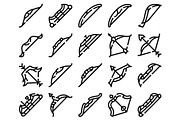 Archery bow and arrow outline icons, an Object Graphic by pikepicture (Thumbnail 2 of 3)