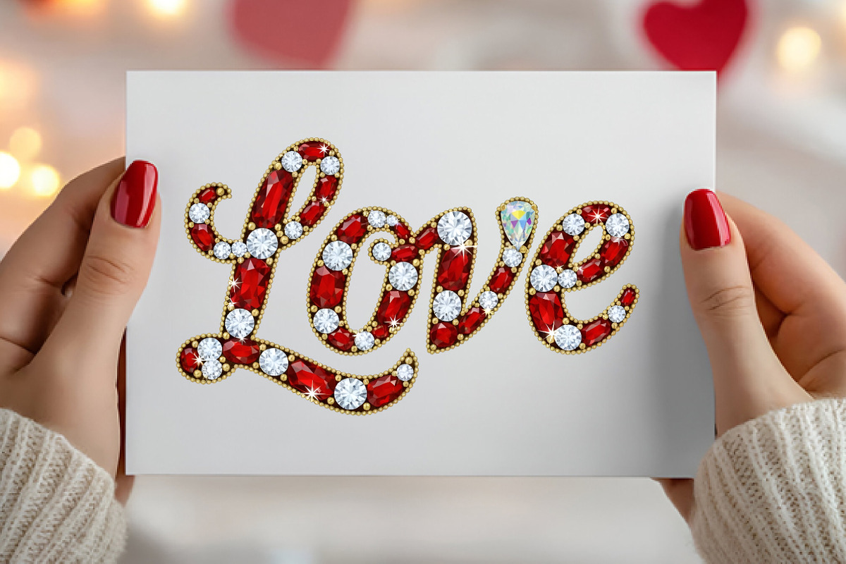 Glitter Diamond Valentine Love Png, an Illustration by Canvas Craft (Photo 6 of 6)