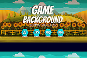 Sunflowers Cartoon Background, an Illustration by 2dvillShop (Thumbnail 2 of 2)