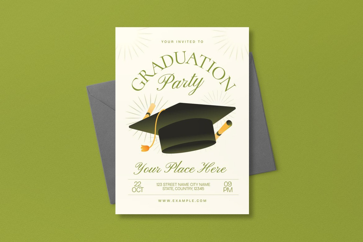 Graduation Party Invitation, an Invitation Template by graphicook (Photo 3 of 3)