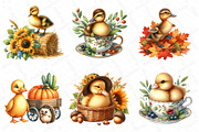 Watercolor Autumn Duck Clipart, an Illustration by DreamPrint404 (Thumbnail 4 of 6)