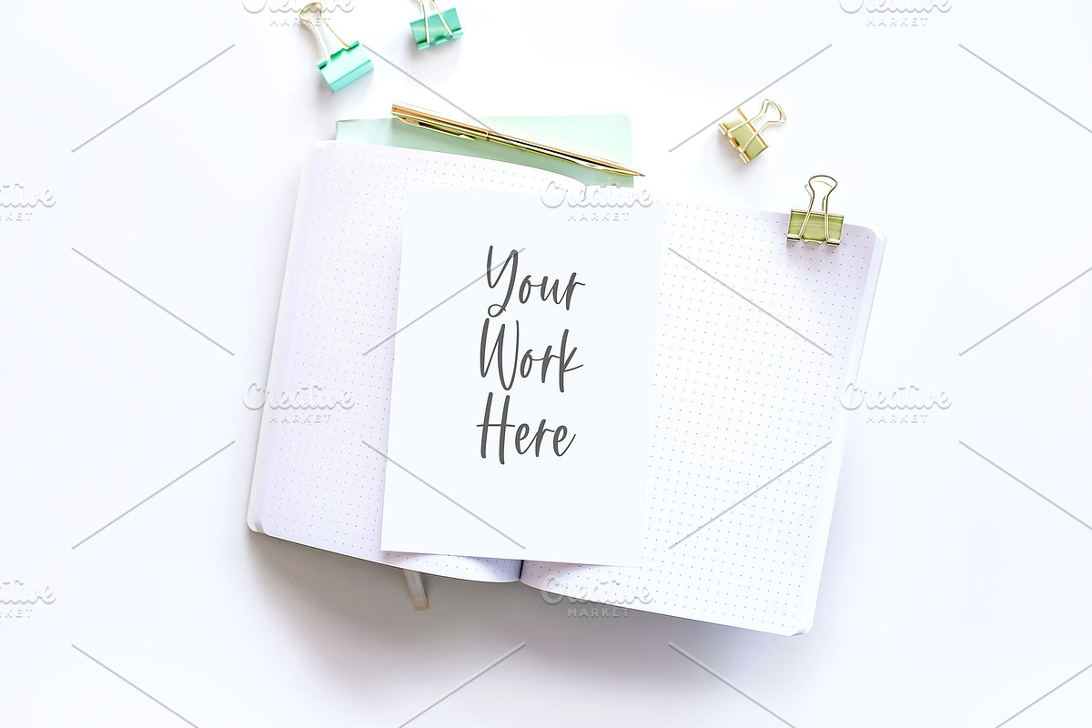 Open Note Card Mockup, a Print Template by SunnyTangerine Stock