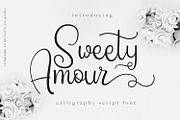 Sweety Amour Calligraphy Font, a Script Font by LetterJos (Thumbnail 1 of 8)