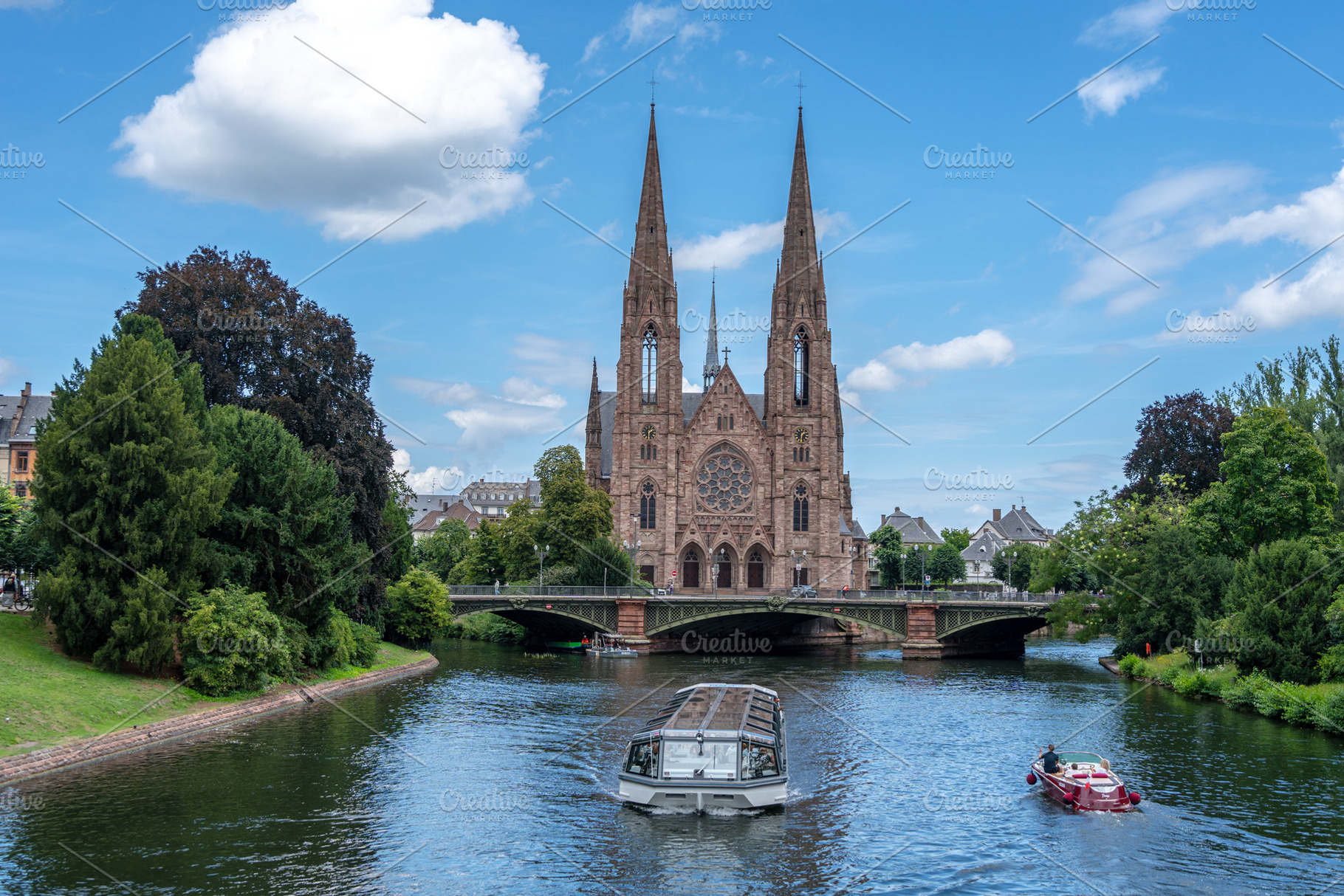 Saint Paul Church along the Ill river in Strasbourg, an Architecture Photo by GoodGoods