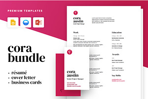 Cora - Resume and Business Cards, a Resume Template by Sleeper Labs