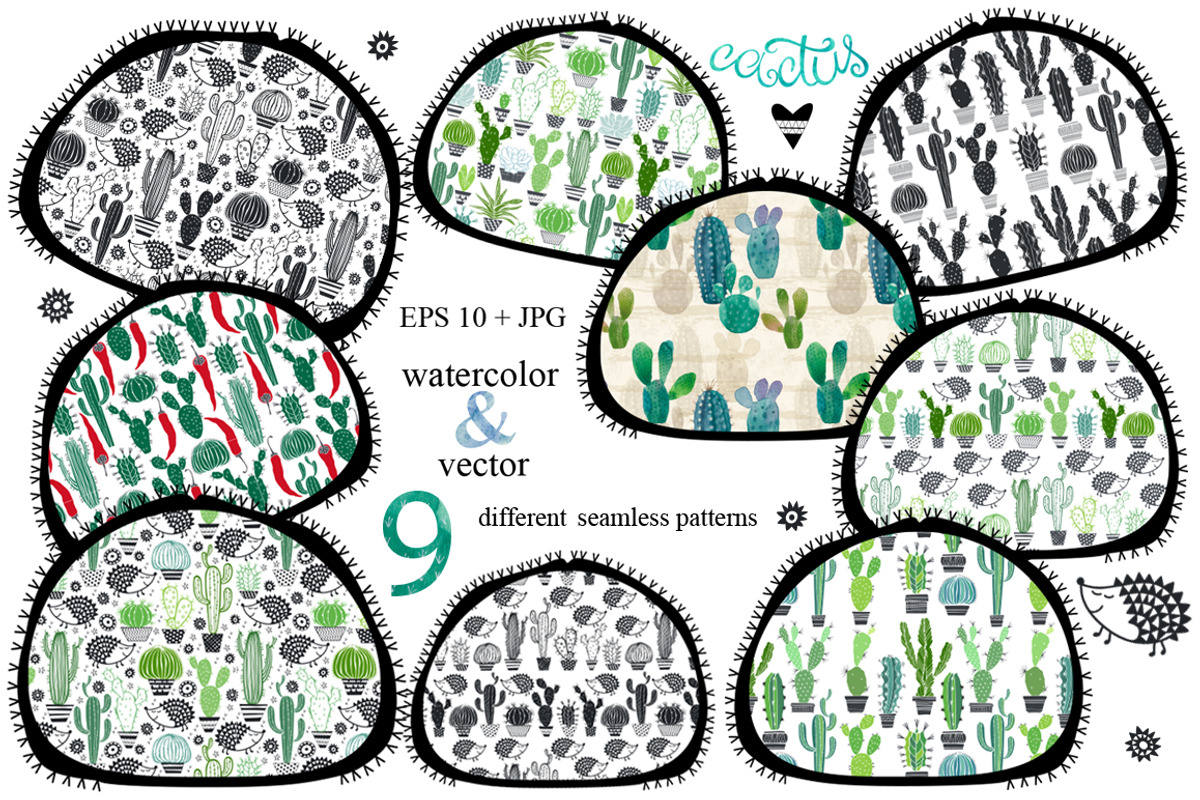 Сactus set, an Illustration by maritime_m (Photo 2 of 5)