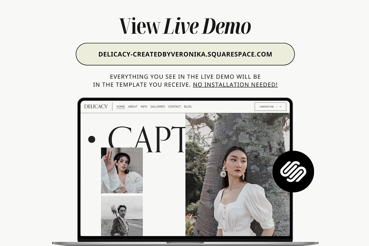 Photographer Squarespace Template, a Squarespace Template by Eden Origin Studio (Photo 2 of 11)