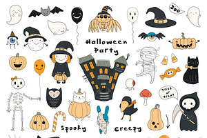 Halloween Bundle Cute Illustrations