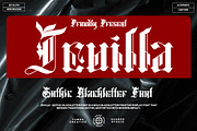 Jevilla - Gothic Blackletter Font, a Blackletter Font by Dhabee (Thumbnail 1 of 17)