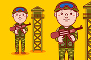 Man Army Profession Cartoon Vector, a Person Illustration by MEDZ (Thumbnail 1 of 3)