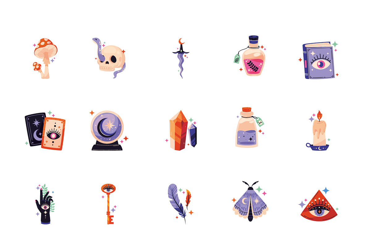 Mystical Witchcraft Illustration Set