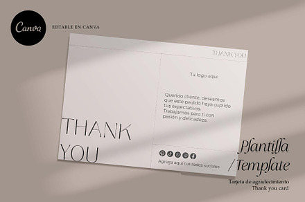 Template tarjeta de agradecimiento, a Card Template by Jelinsgallery Shop