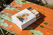 Slow Reading. Watercolor clipart, an Education Illustration by Polli Deeva (Thumbnail 6 of 12)