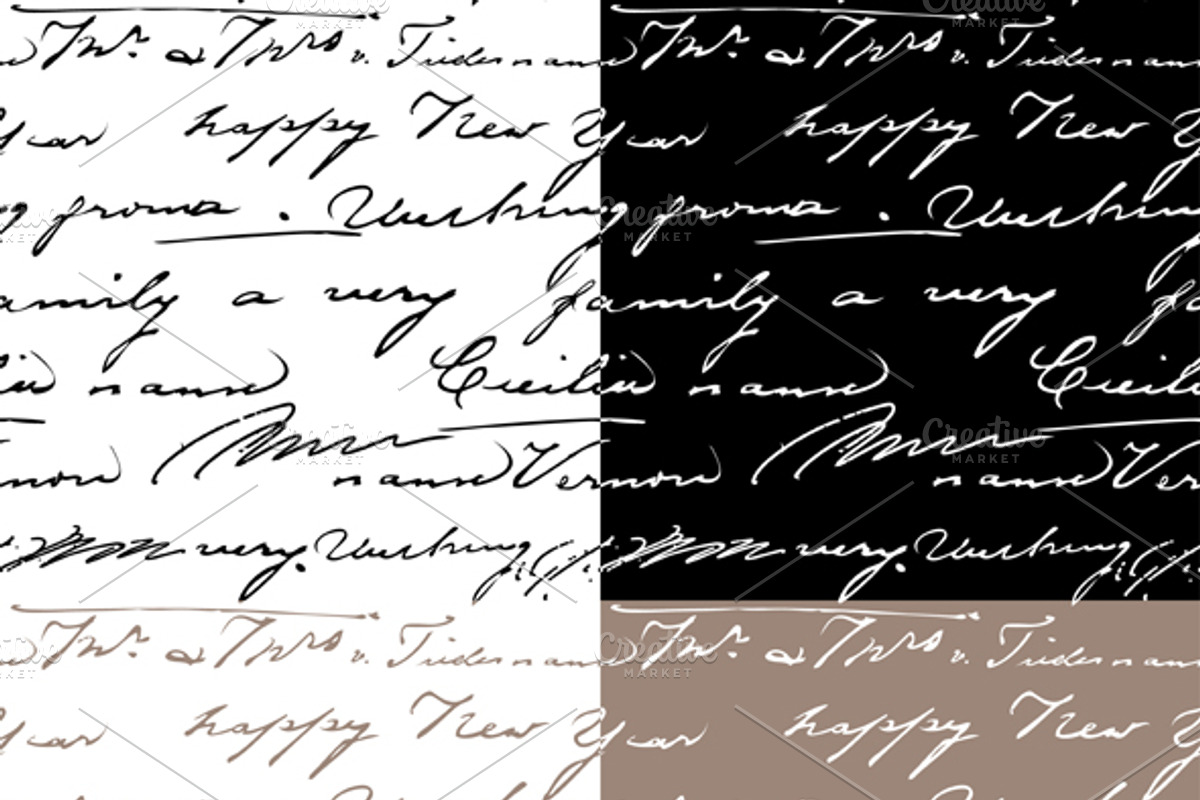 Seamless patterns with handwriting preview 2