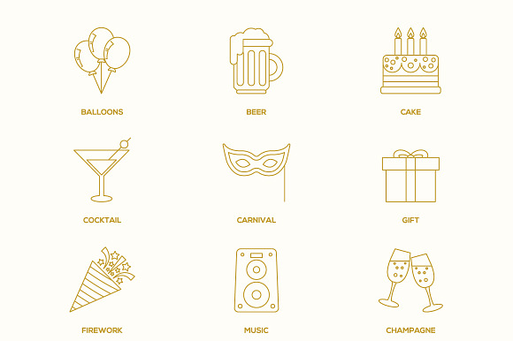 Party Outline Icons
