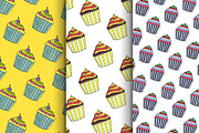 Cupcakes Seamless Doodle Patterns, a Pattern Graphic by Lukino (Thumbnail 2 of 5)