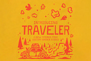 TRAVELER | Vintage Hand Drawn Font, a Sans Serif Font by Victory Garden Studio (Thumbnail 1 of 2)