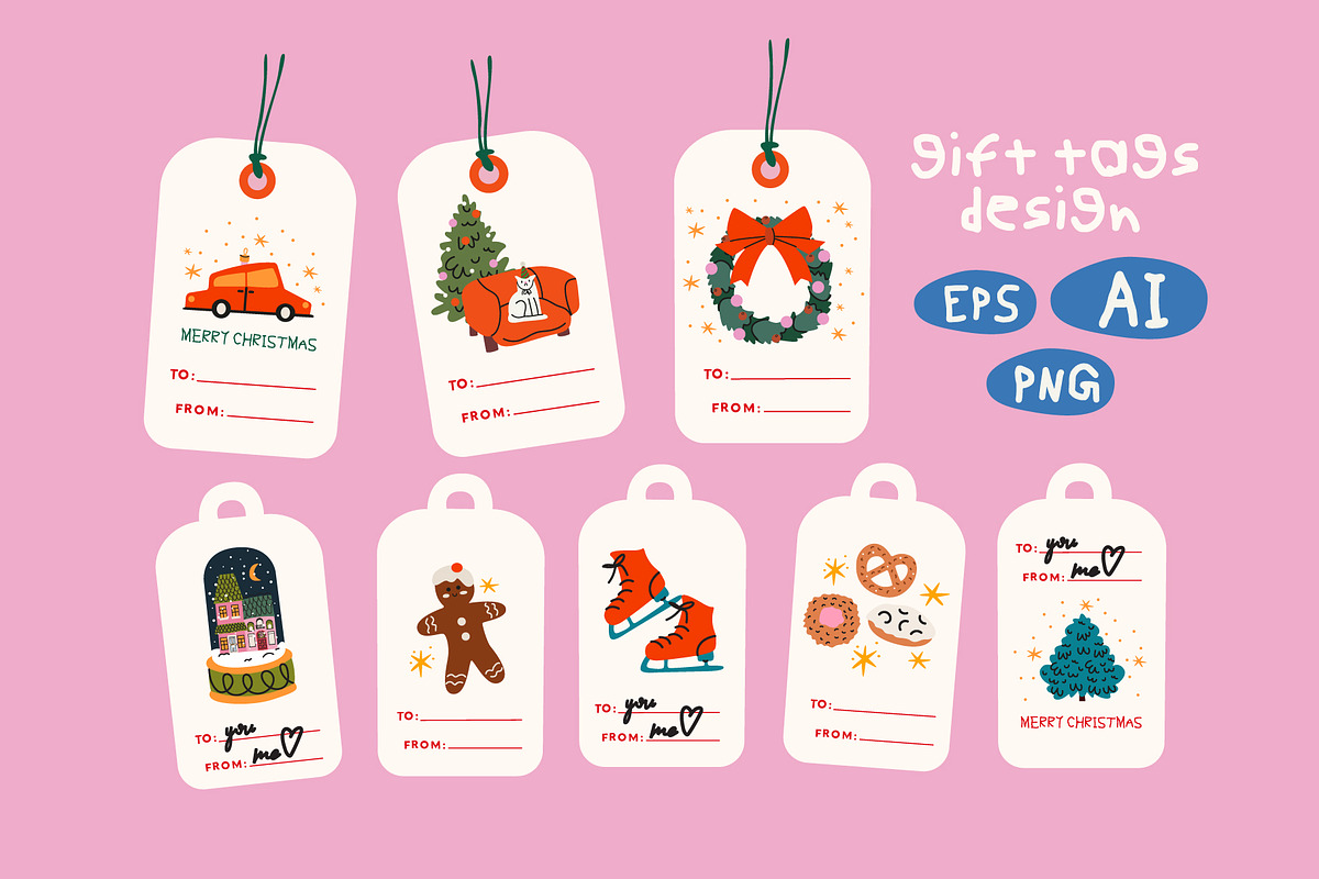 Festive winter holidays bundle, a Seasonal Illustration by Luamor (Photo 7 of 9)