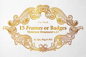 15 Frames v.11 - Victorian Ornament, a Graphic by Cruzine