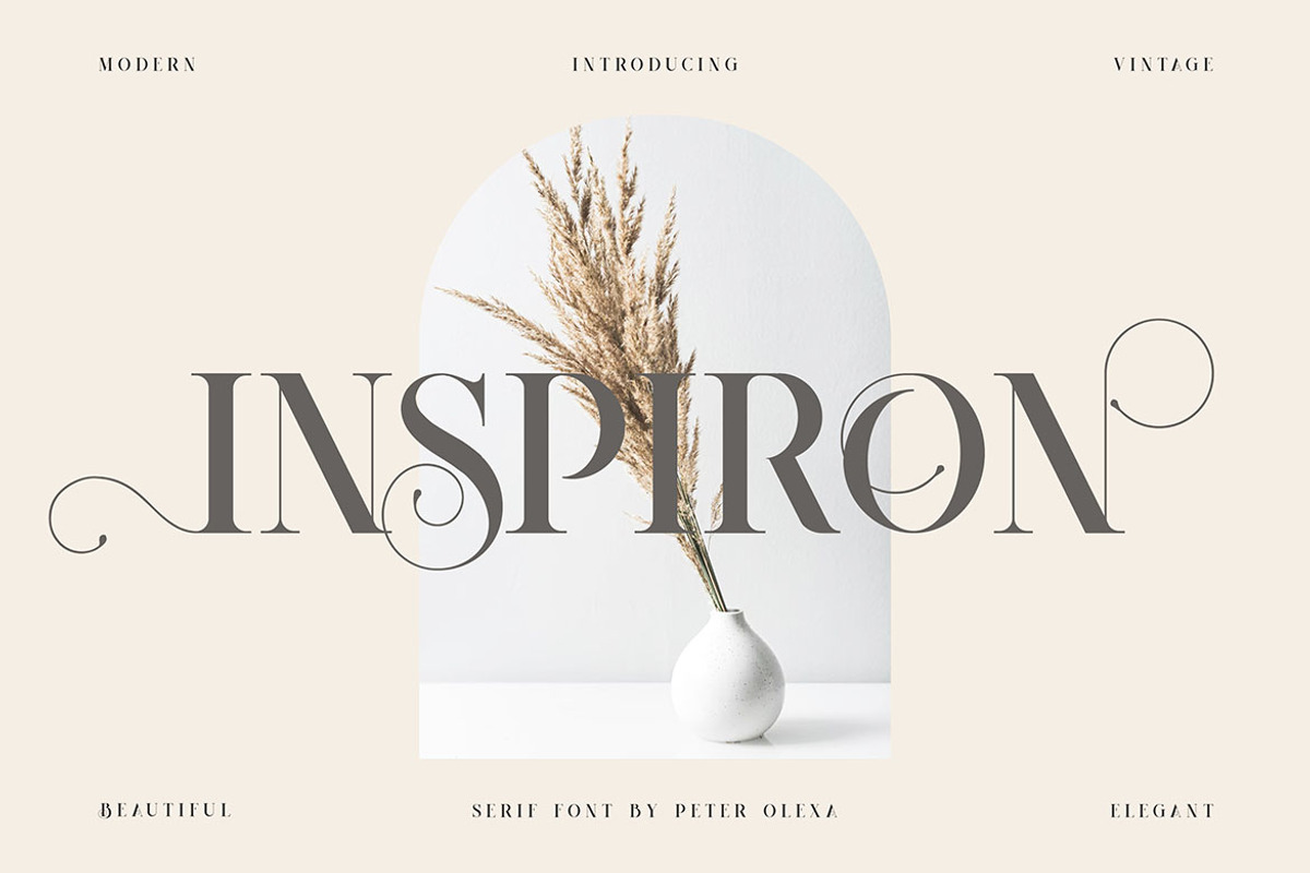 Inspiron - Vintage Serif Font, a Serif Font by JumboDesign (Photo 1 of 6)