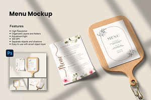 Menu Mockup, a Packaging Mockup by Getdesign