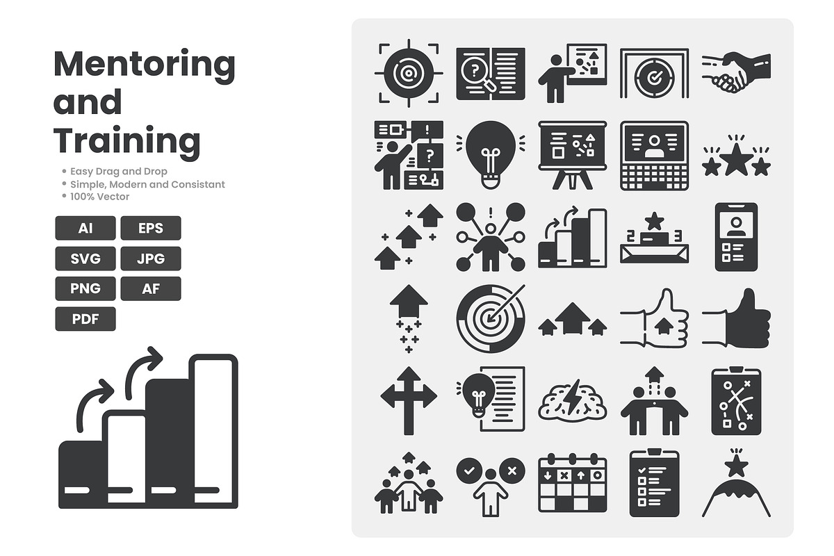 Mentoring and Training Icons, a Solid Icon by erifqizeicon (Photo 1 of 3)